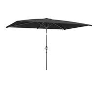 Outsunny Sombrilla de Terraza Exterior, 198x294 cm, Parasol de Terraza Exterior con Ángulo Ajustable, Manivela, Mástil de Aluminio Desmontable y Anti-UV, Sombrilla para Jardín, Patio, Gris Oscuro