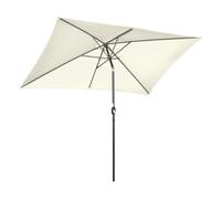 Outsunny sombrilla de terraza exterior, 200x300 cm, parasol de terraza exterior con ángulo ajustable, manivela, mástil de aluminio desmontable y anti-uv, sombrilla para jardín, patio, crema 255 cm
