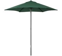 Outsunny Sombrilla de Terraza Exterior Ø2x2 m Parasol de Terraza Exterior con Techo de Ventilación y Poste Desmontable de Aluminio Sombrilla para Jardín Patio Verde