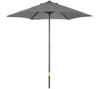 Outsunny Sombrilla de Terraza Exterior Ø2x2 m Poste de Aluminio Beige | Parasol de Terraza Exterior, Techo de Ventilación, Poste Desmontable, Sombrilla para Jardín Patio