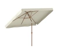 Outsunny Sombrilla de Terraza Exterior 300x200 cm Parasol de Terraza Exterior con Ángulo Ajustable Mástil de Aluminio Manivela y Protección UV 50+ Sombrilla para Jardín Patio Beige