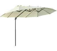 Outsunny Sombrilla doble 270x445x260 cm crema