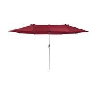 Outsunny Sombrilla para Jardín Doble 460x270x240 cm Parasol Terraza Grande con Manivela Manual Anti UV Color Rojo Vino Aosom España