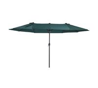 Outsunny Sombrilla para Jardín Doble 460x270x240 cm Parasol Grande Manivela Manual Protección Solar Verde Oscuro Aosom España