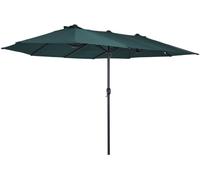 Outsunny Sombrilla Doble Extragrande Parasol para Terraza Patio o Jardín Anti-UV Verde