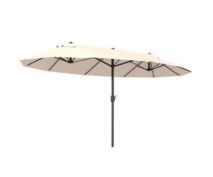 Outsunny Sombrilla Doble Anti UV para Jardín, Patio, Terraza, Piscina Sombrilla doble 4,55m Color Beige Aosom España