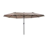 Outsunny Sombrilla Doble Extragrande Parasol para Terraza Patio o Jardín Anti-UV Café