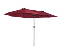 Outsunny Sombrilla de Terraza Exterior Parasol Grande 4,6x2,7m Sombrilla de Jardín con Manivela Manual Resistente al Agua y Protección Solar para