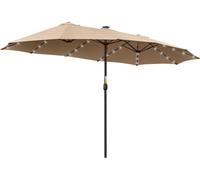 Outsunny Sombrilla doble de jardín 450x265x240 cm caqui