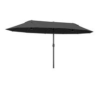 Outsunny Sombrilla Doble para Jardín 460x270x240 cm Parasol Grande con Manivela Manual Protección Solar Color Negro Aosom España