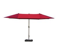 Outsunny Sombrilla Doble Parasol Grande 4,6x2,7m Sombrilla Jardín Patio con Manivela Manual Resistente al Agua y Protección Solar UV para Terraza Playa Piscina Café Aosom España
