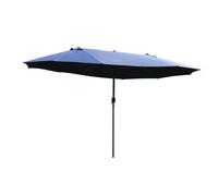 Outsunny Sombrilla Doble Parasol Grande 4,6x2,7m Sombrilla Jardín Patio con Manivela Manual Resistente al Agua y Protección Solar UV para Terraza Playa Piscina Café Aosom España