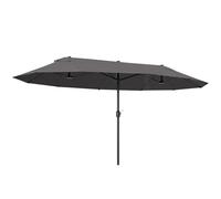 Outsunny Sombrilla Parasol Doble para Jardín 4,55x2,65x2,38 m Sombrilla Gigante Anti UV con Manivela para Exterior Patio Terraza Piscina Color Gris