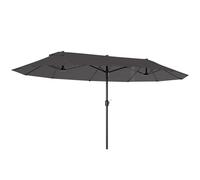 Outsunny Sombrilla Parasol Doble para Jardín 4,55x2,65x2,38 m, Sombrilla Gigante con Manivela Anti UV, para Terraza Patio Piscina Exterior, Gris