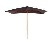 Outsunny Sombrilla Parasol Grande 200x295x255 cm para Jardín Terraza con Mástil de Madera y Toldo de Poliéster Marrón Aosom España