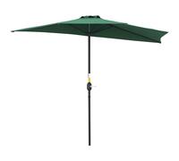 Outsunny Sombrilla Parasol Jardín con Manivela Semicircular Exterior 269x138x236 Marfil