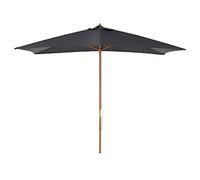 Outsunny Sombrilla Recta Rectangular Sombrilla de Jardín Tamaño Grande Dim. 3 x 2 x 2,5 m gris oscuro