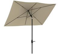 Outsunny - Sombrilla rectangular (2 x 3 m, con manivela, tela de poliéster impermeable de alta densidad, 180 g/m²), crema, 290 x 200 x 248 cm