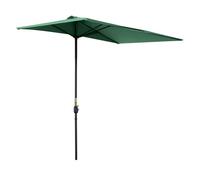 Outsunny Sombrilla Rectangular 230x130x245 cm Parasol para Pared Media con Manivela Protección UV 30+ Impermeable Sombrilla para Balcón Terraza Jardín Verde