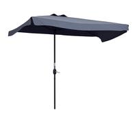 Outsunny Sombrilla Rectangular 230x130x249 cm Parasol para Pared Media con Manivela Protección UV Impermeable Sombrilla para Balcón Terraza Jardín Gris Oscuro