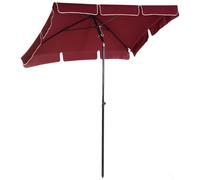 Outsunny Sombrilla Rectangular de Jardín 198x130x240 cm Parasol de Aluminio con Inclinación para Terraza Patio Exterior Rojo Vino Aosom España