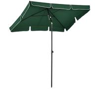 Outsunny Sombrilla Rectangular de Jardín 198x130x240cm Parasol de Aluminio con Función de Inclinación para Terraza Patio Exterior Verde Aosom España