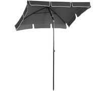 Outsunny Sombrilla Rectangular Grande 198x130x240cm Parasol con Ángulo Ajustable Manivela para Patio Terraza Jardín Gris Aosom España