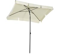 Outsunny Sombrilla Rectangular Grande 198x130x240cm Parasol con Ángulo Ajustable Manivela para Patio Terraza Jardín Beige Aosom España