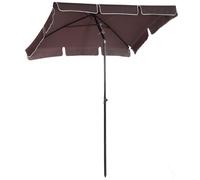 Outsunny Sombrilla Rectangular Grande Parasol con Ángulo Ajustable para Patio Terraza o Jardín 198x130x240cm En Color Marrón Aosom España