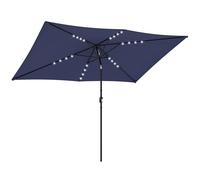 Outsunny Sombrilla Terraza Exterior 2,9x2,5 m con 24 Luces LED Azul Oscuro