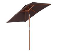 Outsunny Sombrilla Terraza Exterior 200x150 cm Sombrilla de Jardín Rectangular con Ángulo Ajustable Mástil de Madera y Manivela Parasol para Patio Terraza Café