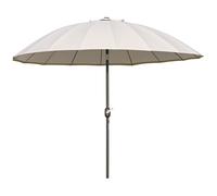 Outsunny Sombrilla Terraza Exterior Ø250 cm Sombrilla de Jardín con Ángulo Inclinable 18 Varillas y Manivela Impermeable Parasol para Patio Terraza Crema