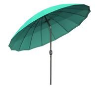 Outsunny sombrilla terraza exterior ø250 cm sombrilla de jardín con ángulo inclinable 18 varillas y manivela impermeable parasol para patio terraza verde 240 cm