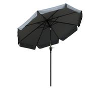 Outsunny Sombrilla Terraza Exterior Ø266 cm Sombrilla de Jardín Inclinable con Protección UV50+ Poste de Aluminio y Manivela Parasol para Patio Terraza Gris Oscuro