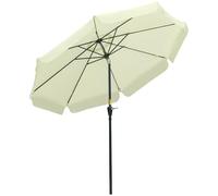 Outsunny Sombrilla Terraza Exterior Ø266 cm Sombrilla de Jardín Inclinable con Protección UV50+ Poste de Aluminio y Manivela Parasol para Patio Terraza Beige