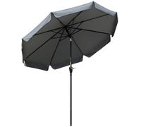 Outsunny Sombrilla Terraza Exterior Ø266 cm Sombrilla de Jardín Inclinable con Protección UV50+ Poste de Aluminio y Manivela Parasol para Patio Terraza Gris Oscuro