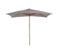 Outsunny sombrilla terraza exterior 295x200 cm con mástil de madera varillas de bambú y polea parasol de jardín rectangular impermeable para patio o terraza estilo clásico gris