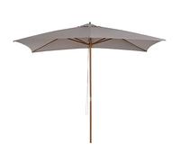 Outsunny Sombrilla Terraza Exterior 295x200 cm, con Varillas de Bambú, Mástil de Madera y Polea, Parasol de Jardín Rectangular Impermeable, para Terraza o Patio, Estilo Clásico, Gris