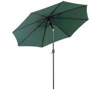 Outsunny Sombrilla Verde de Jardín Ø295x250 cm con Manivela Parasol Exterior Inclinable Poste Desmontable de Metal Aosom España