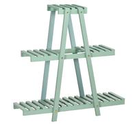 Outsunny Soporte de Madera para Plantas Estantería para Flores de 3 Niveles Estantería Decorativa para Interiores Exteriores Terraza Jardín Balcón 76x26x76 cm Verde