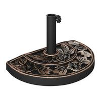 Outsunny Soporte para Parasol 9 kg Bronce en Forma de Semicírculo Compatible con Poste de Paraguas de Ø3,8 cm y Ø4,8 cm 50x31x32 cm Aosom España