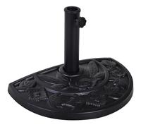 Outsunny Soporte para Parasol Peso 9 kg en Forma de Semicírculo para Poste de Paraguas de Ø3,8 cm y Ø4,8 cm 50x31x32 cm Negro