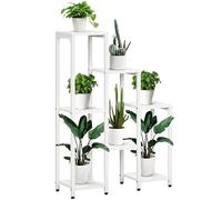 Outsunny Soporte para Plantas con 7 Estantes Blanco 65x23x94.5 cm | Soporte para flores, estante para salón, esquina, balcón, carga hasta 2 kg por nivel.