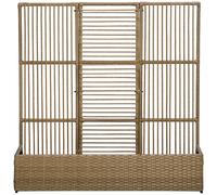 Outsunny Soporte para plantas con enrejado recipiente rectangular inferior de resina trenzada y acero 103x29x103 cm Aosom España