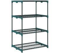Outsunny Soporte para Plantas de 4 Niveles Estantería para Plantas de Acero Estantes de Rejilla 67x49x105 cm Verde Oscuro