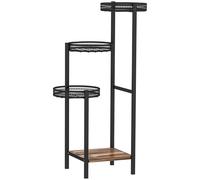 Outsunny Soporte para Plantas de 4 Niveles Soporte de Acero para Macetas Interior y Exterior 25x25x80 cm Negro