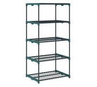 Outsunny soporte para plantas de 5 niveles, estantería para plantas de acero, estantes de rejilla, soporte para macetas, interior y exterior, 67x49x138 cm, verde oscuro 67 cm