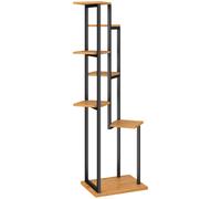 Outsunny Soporte para plantas de 7 niveles, 130 cm de altura, estantería escalonada de madera, de varios pisos, Marrón claro