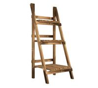 Outsunny Soporte para Plantas de 3 Niveles Estantería para Plantas Plegable Soporte para Macetas de Madera 40x37x93 cm Natural Aosom España