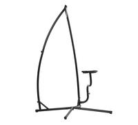 Outsunny Soporte para Silla Colgante 190 cm Sostén para Columpio con Mesita Lateral Carga 120 kg de Metal para Patio Jardín Negro Aosom España